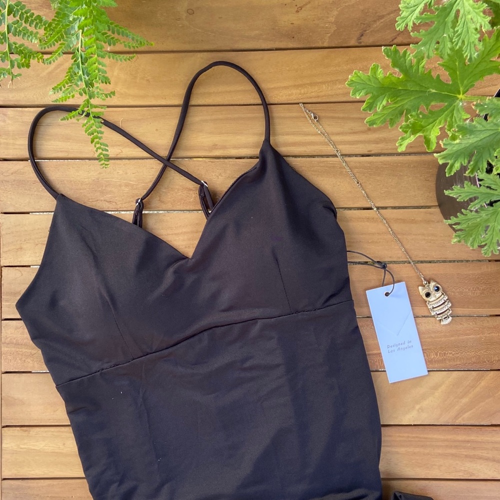 Silky little black dress